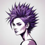 wig of spiky purple hair image